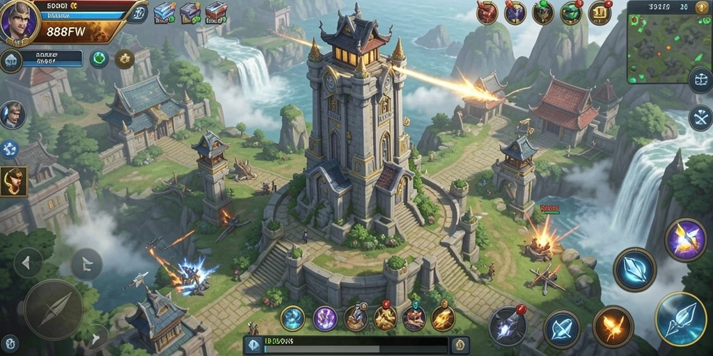 Gameplay menara pertahanan yang mendebarkan dan strategis.