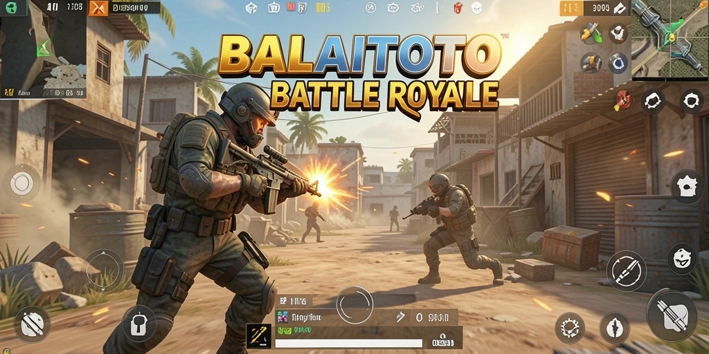 Screenshot menampilkan aksi seru dalam permainan Battle Royale BALAITOTO.