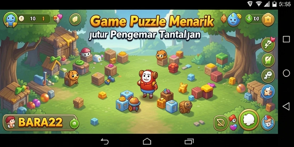 Screenshot gameplay BARA22 dengan tantangan Puzzle yang menarik.