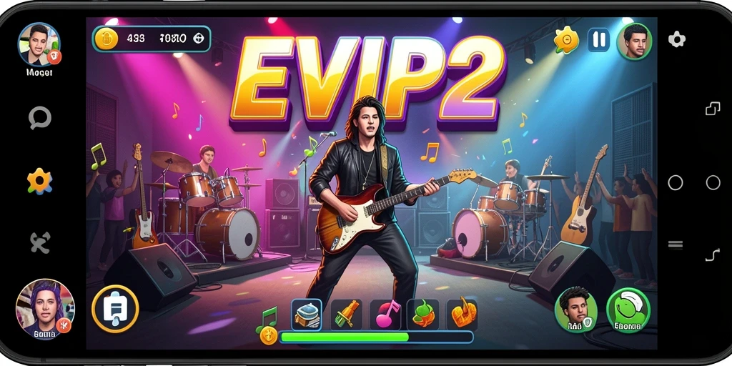 Tampilan menarik dari gameplay musik di EVIP2.