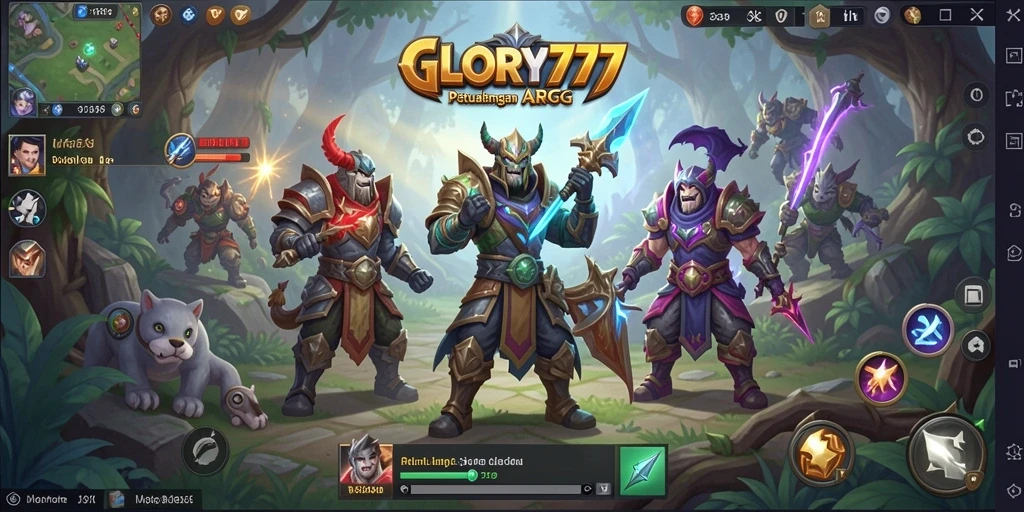 Tampilan aksi seru di dalam gameplay ARPG GLORY777.