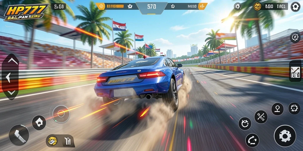 Tampilan gameplay HP777 yang mendebarkan dalam balapan.