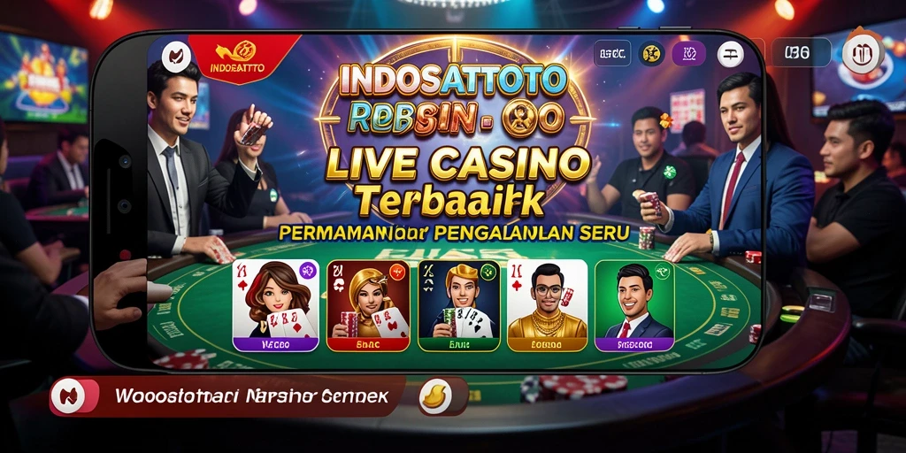 Screenshot gameplay Live Casino INDOSATTOTO menampilkan dealer profesional dan interaksi langsung.