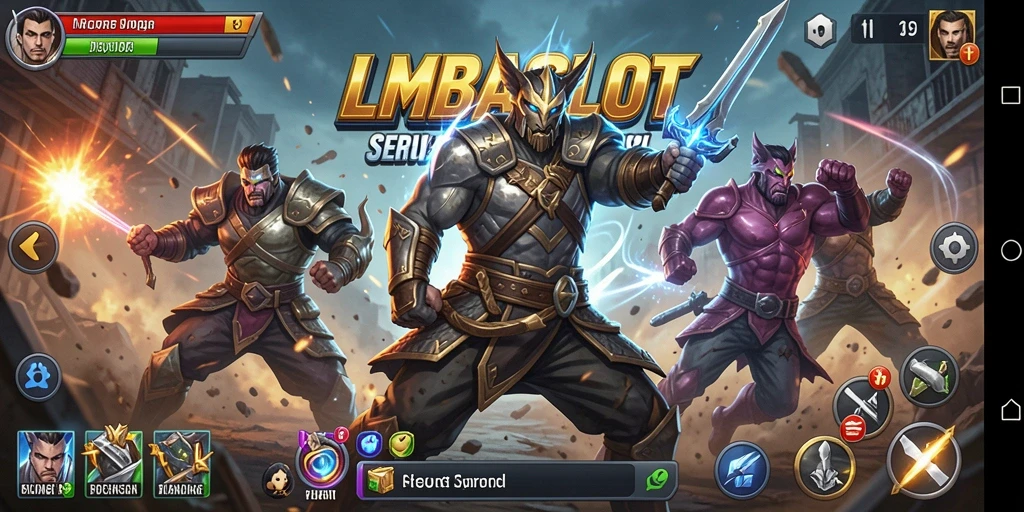 Tampilan gameplay LMBASLOT yang intens dan penuh aksi.