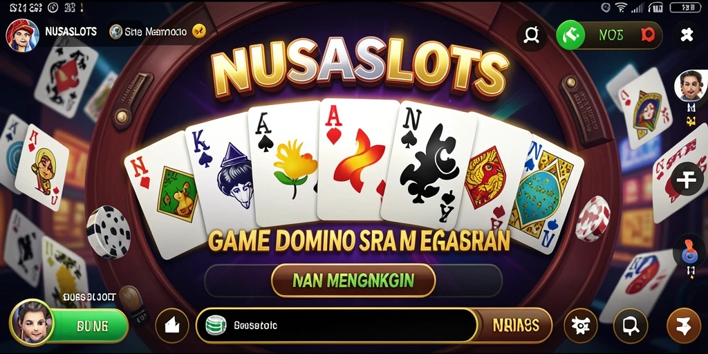 Screenshot gameplay NUSASLOTS menampilkan suasana permainan Domino yang seru.