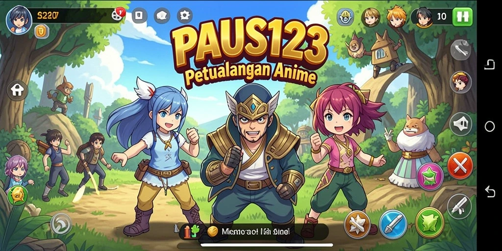 Tampilan gameplay menarik dari PAUS123 dengan karakter anime yang hidup.