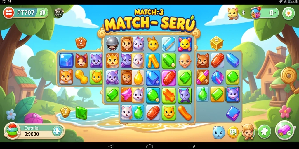 Tampilan menarik dalam permainan Match-3 PT707.