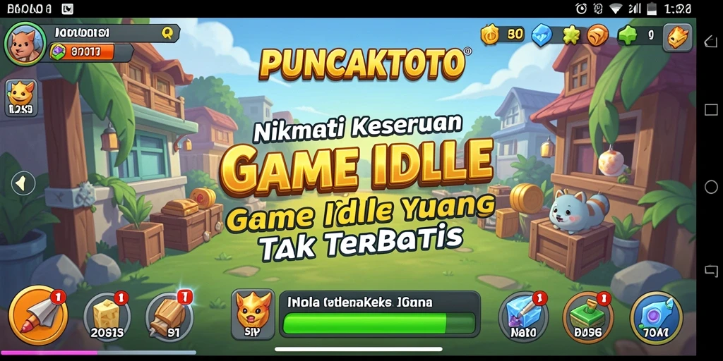 Tangkapan layar dari gameplay PUNCAKTOTO yang menampilkan suasana unik game Idle.