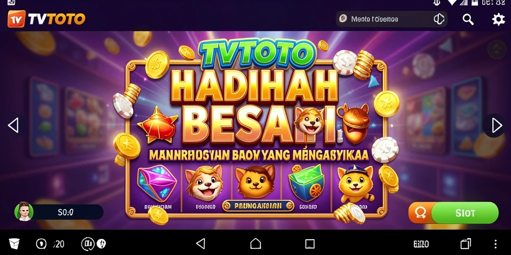 Screenshot gameplay TVTOTO yang menampilkan fitur slot yang menarik.