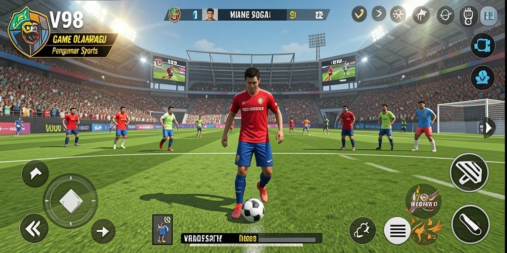 Tampilan gameplay V98 yang penuh aksi dan seru.
