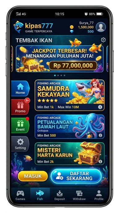 Tampilan antarmuka pengguna kipas777 yang menarik dan intuitif.